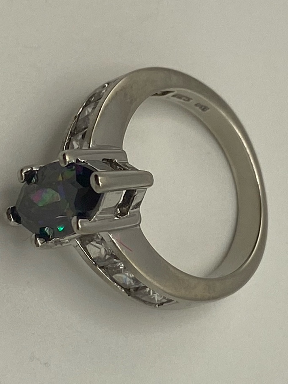Mystic Marquise Center Stone Ring in Silver size 6 - Picture 3 of 5